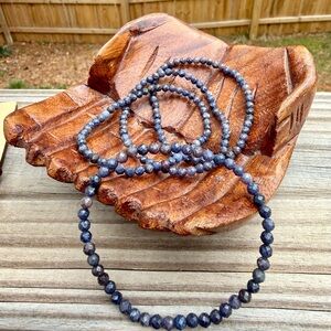 Genuine Faceted Blue Sapphire Minimalist Gemstone Bracelet